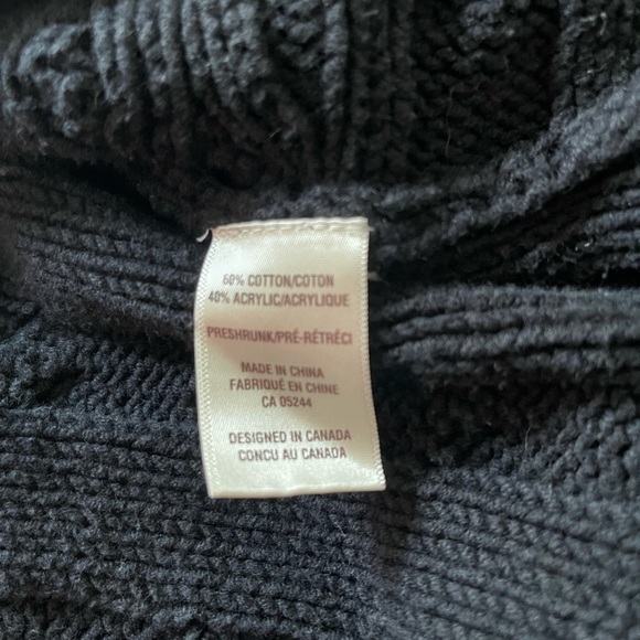 Vintage Cotton Ginny Black Cable Knit Open Sweater Size Large - Picture 5 of 9